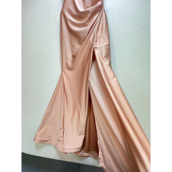 Cynthia & Sahar Women's Bridesmaid Maxi Dress Side Slit Size XS Pink Sleeveless - Picture 9 of 16